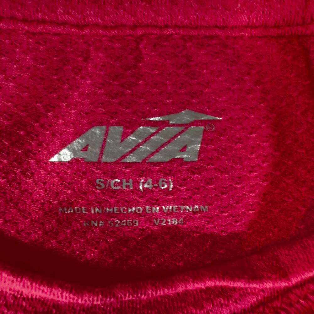 Avia Long Sleeve Shirt Woman's S / Ch 4-6 Running w/ Thumbholes HOT PINK - Picture 2 of 11